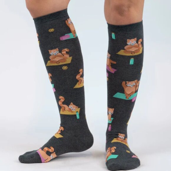 SOCK IT TO ME Red Panda Pose Knee High Socks NWT‎ - Picture 2 of 8